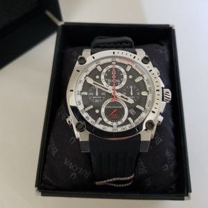 Bulova Precisionist 98B172 Chronograph Black Dial Black Rubber Men's Watch